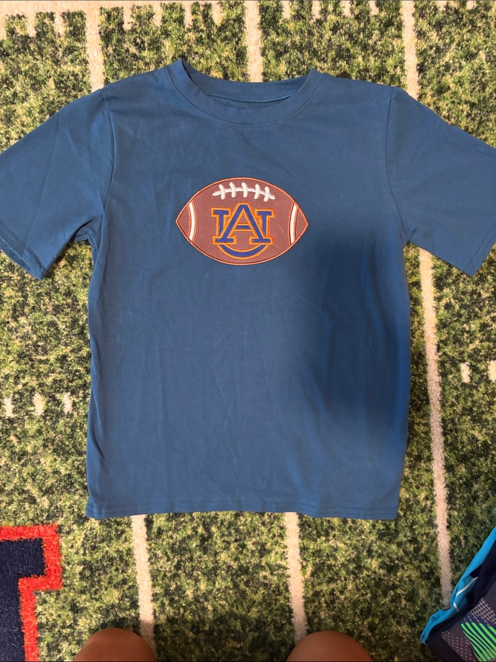 Auburn Football Logo Blue Kids T-Shirt